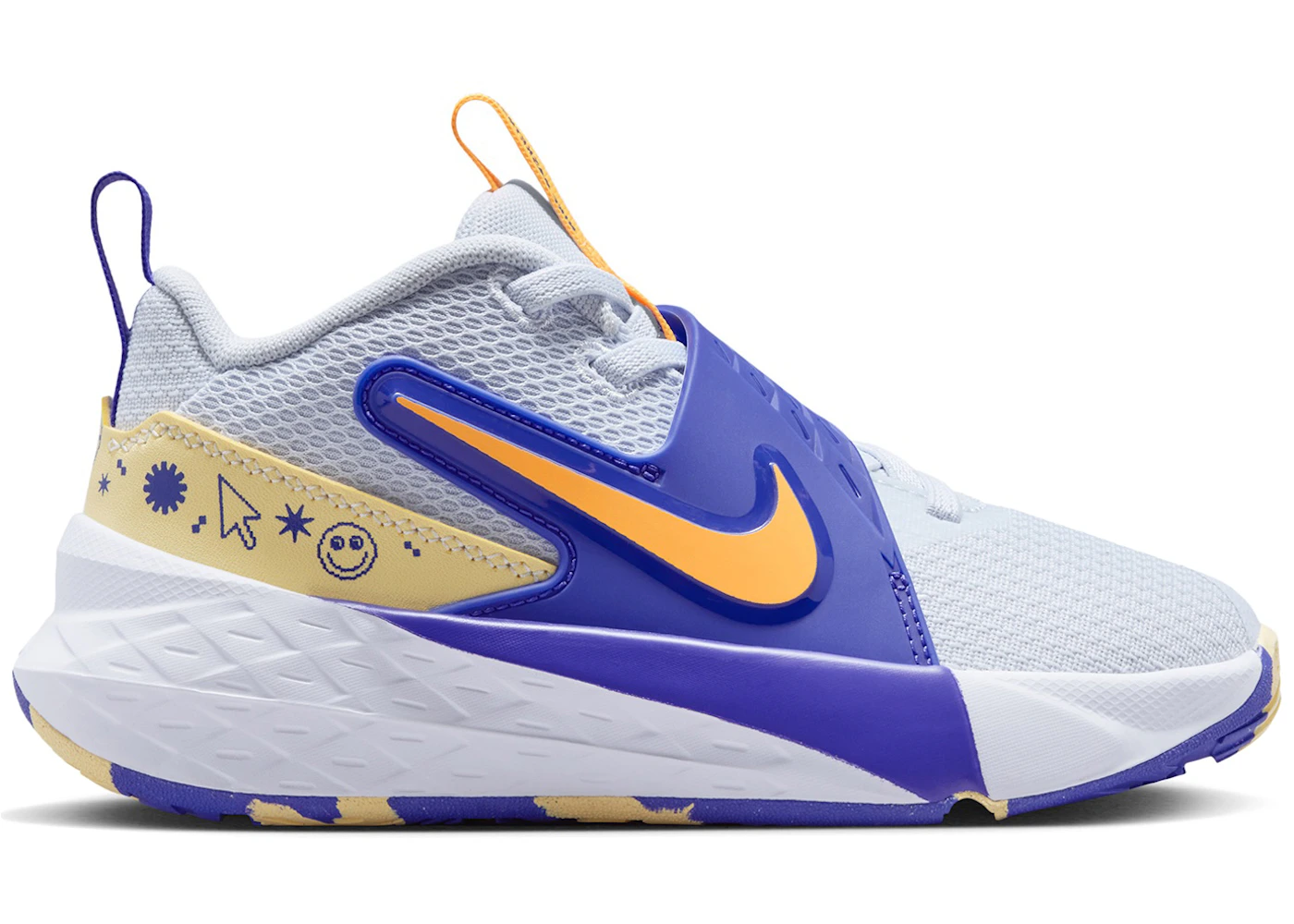 Nike Team Hustle D 12 Football Grey Lapis Laser Orange (PS)