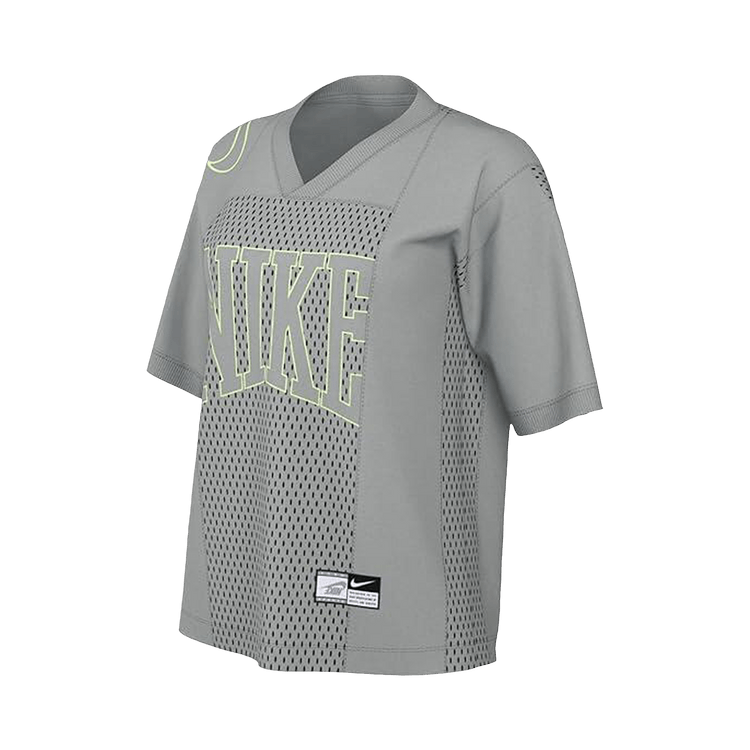 Nike Sportswear Street Oversized Short-Sleeve Graphic Jersey 'Light Smoke Grey/Barely Volt'