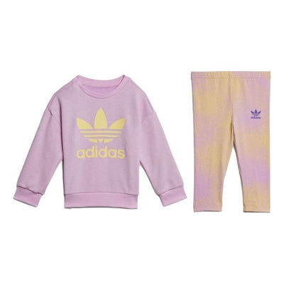 (GS) adidas Graphic Logo Crew Set 'Pink Yellow'