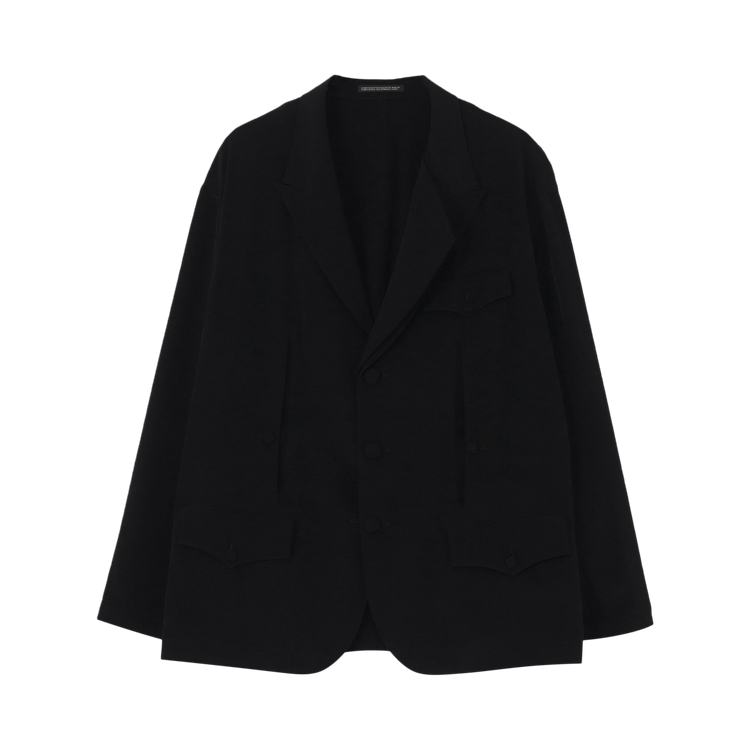 Yohji Yamamoto Pour Homme Front And Back Opened Lapel Jacket 'Black'