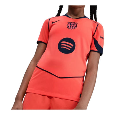 (GS)Nike x F.C. Barcelona 2025/26 Stadium Third Dri-FIT Total 90 Replica T-Shirt 'Bright Mango Midnight Navy'
