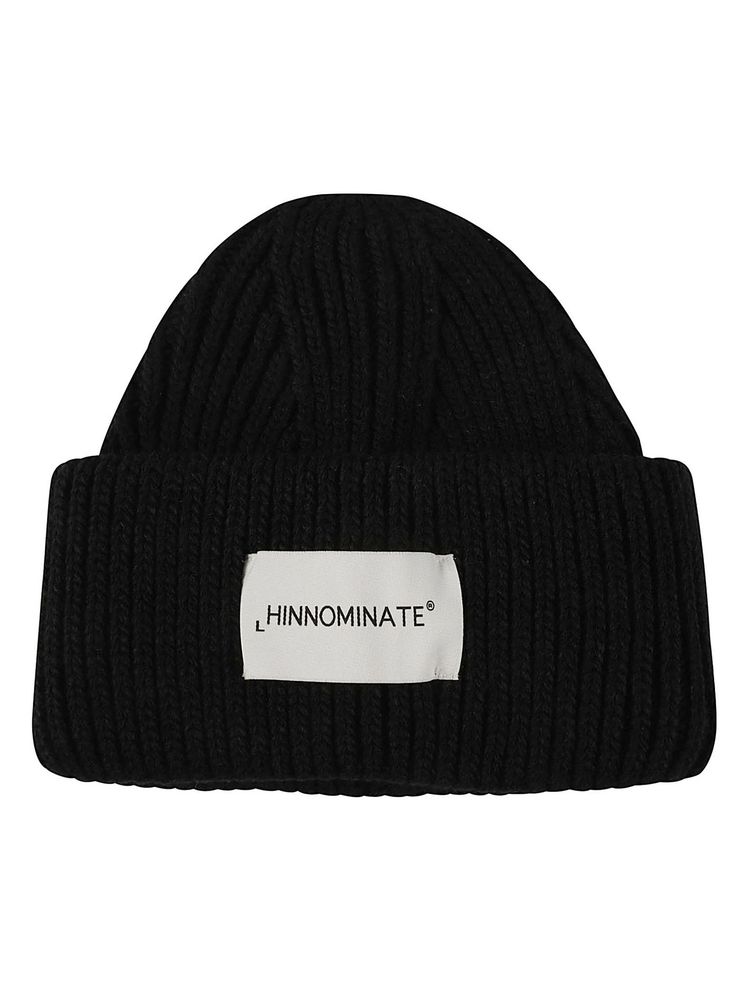 Hinnominate Logo Patch Ribbed Beanie Hat