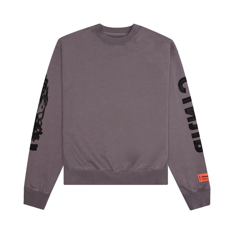 Heron Preston Flaming Skull Crewneck 'Grey/Black'