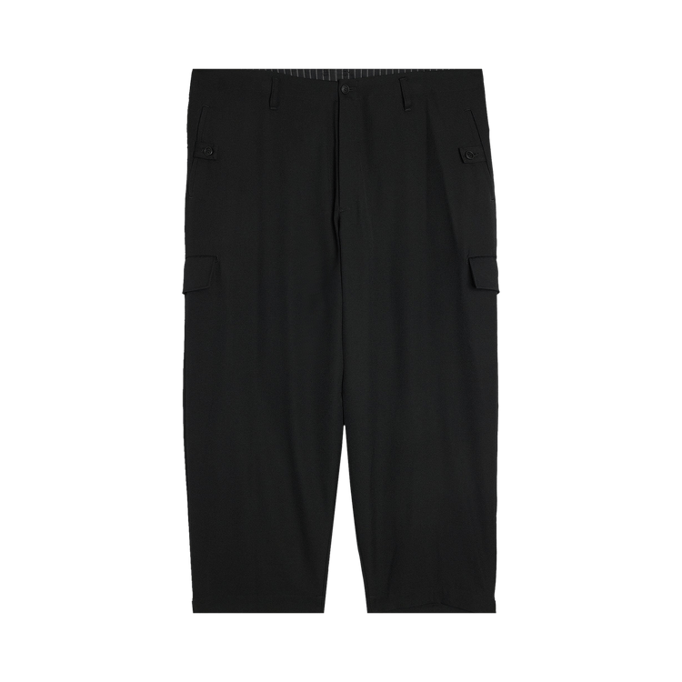 Yohji Yamamoto Pour Homme Wool Gabardine Tab Wide Pant 'Black'