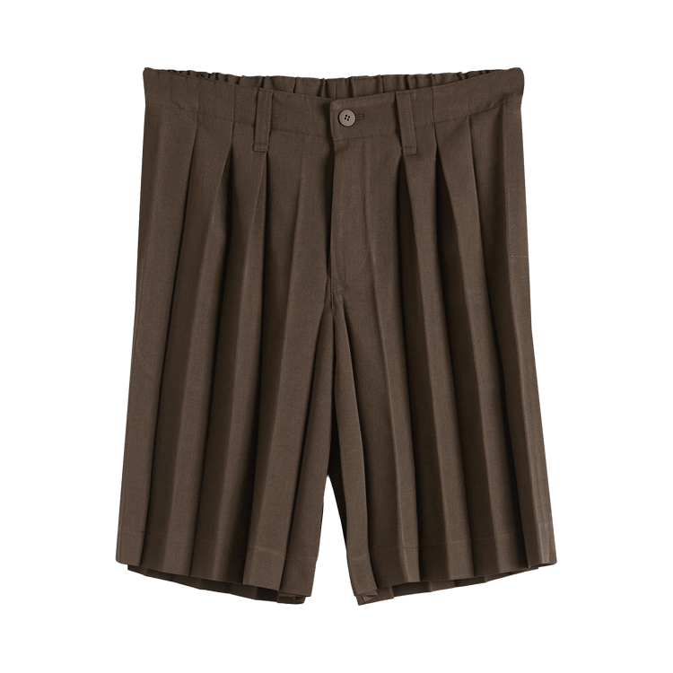 Homme Plissé Issey Miyake Edge Ensemble Shorts 'Dark Brown'