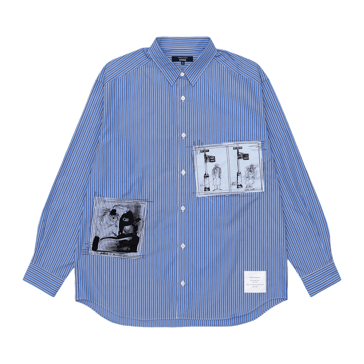 Comme des Garçons Homme Cotton Oxford Button Up 'White/Navy/Sax/Turqoise'