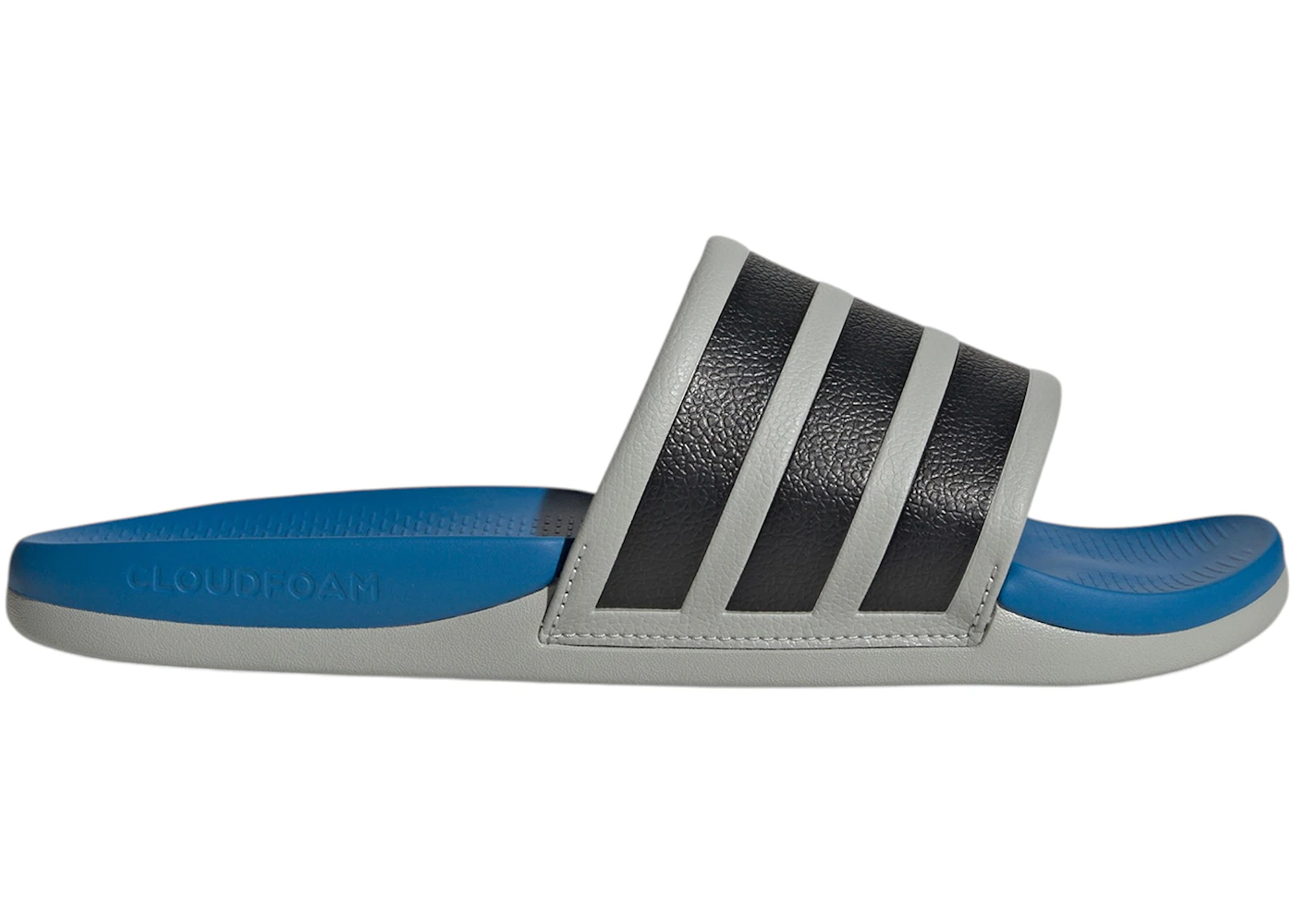 adidas Adilette Comfort 2.0 Slides Grey Two Black Ray Blue