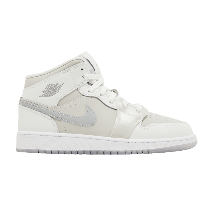 Air Jordan 1 Mid SE GS 'Summit White Metallic Silver'