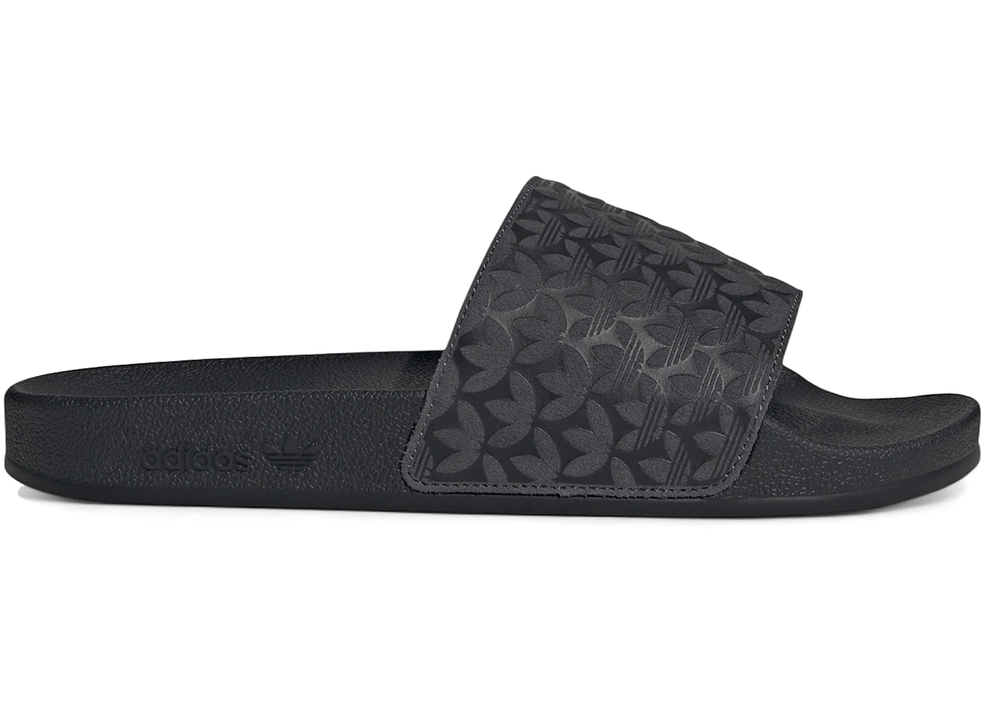 adidas Adilette Slides Black Grey Trefoil