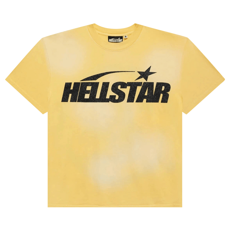 Hellstar Classic Black Glitter Logo T-Shirt 'Yellow'