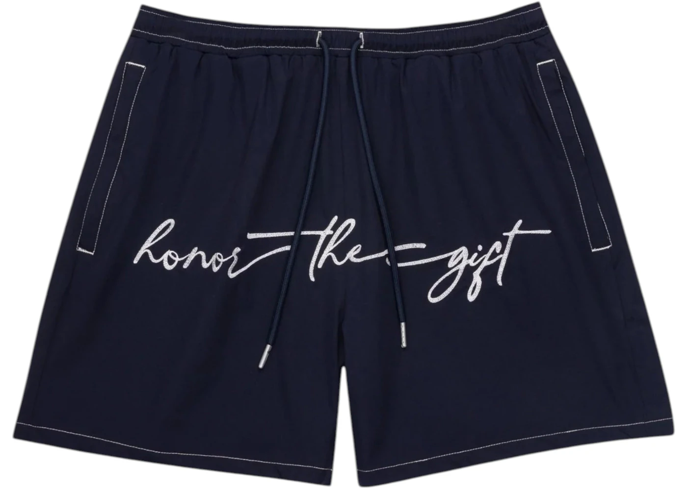 Honor The Gift Hybrid Cursive 5 Inch Shorts Navy