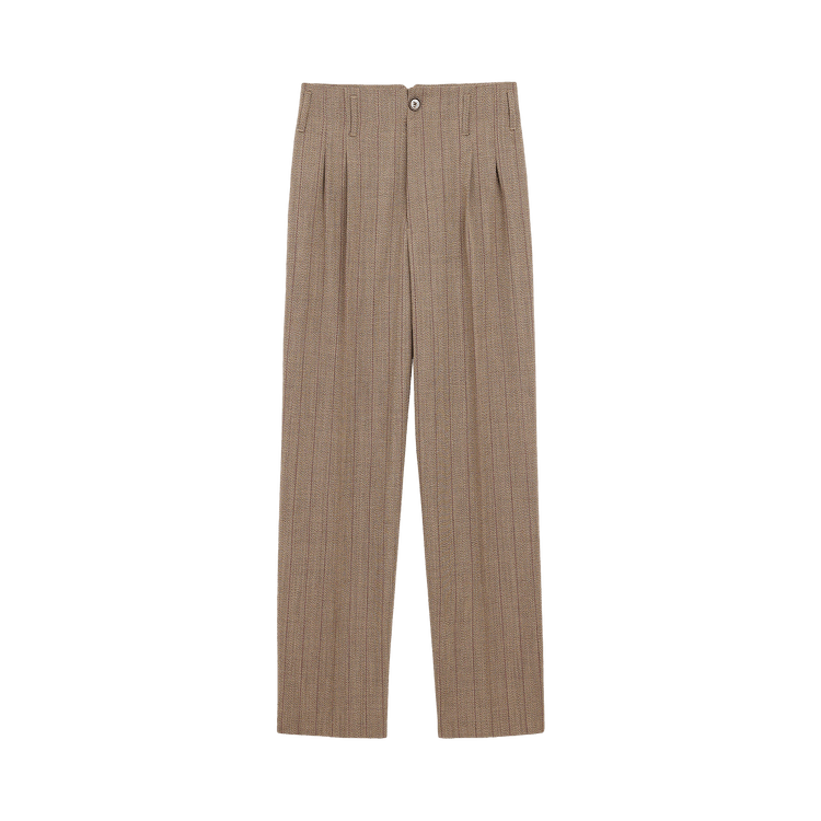 Ami Zuit Trousers With 2 Pleats 'Marron Choco/Rouge Rubis'