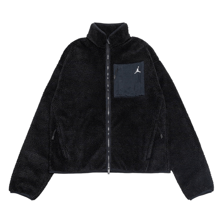 Air Jordan Flight Mountainside Faux Fur Jacket 'Black/White'