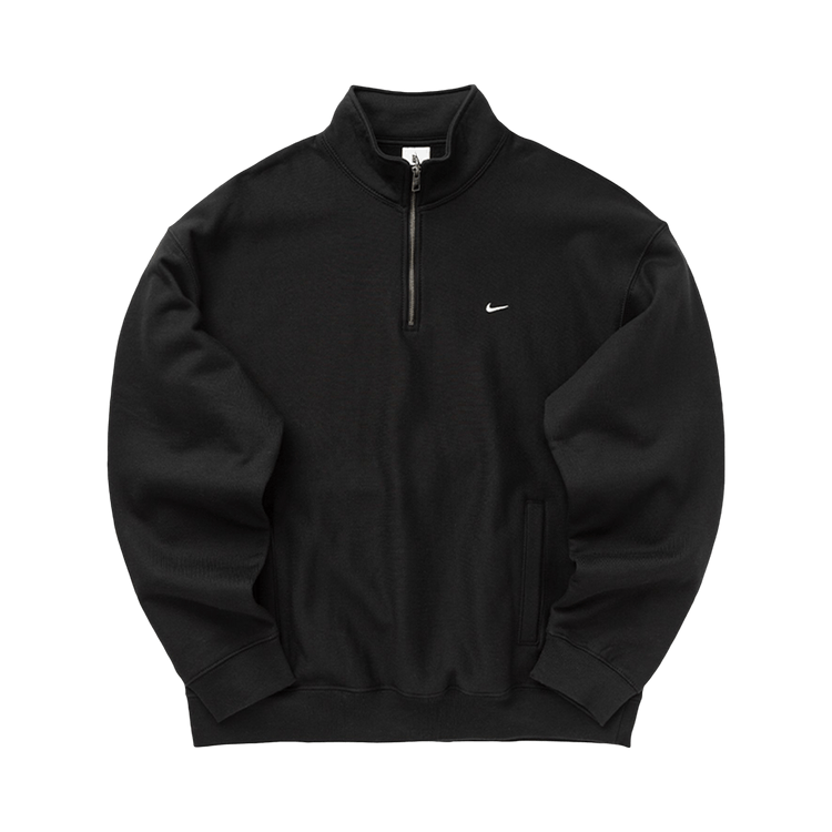 Nike Solo Swoosh Fleece Quarter-Zip Sweatshirt 'Black/White'