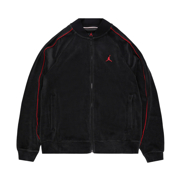 Air Jordan Velour Track Jacket 'Black/Gym Red'