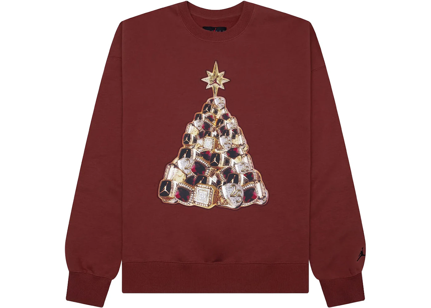 Jordan Brooklyn Fleece Holiday Crewneck Sweatshirt Redstone/Black