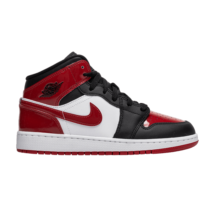 Air Jordan 1 Mid SE GS 'Patent Bred Toe'