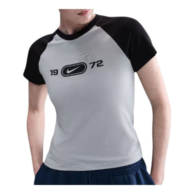 (WMNS) Nike Sportswear Chill Knit Slim Graphic T-Shirt 'Light Smoke Grey'