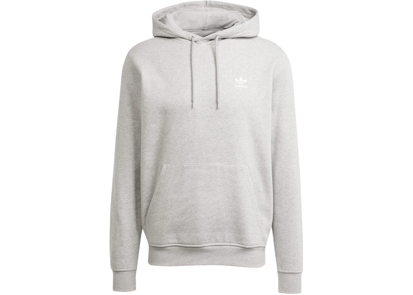 adidas Trefoil Essentials Hoodie Medium Grey Heather White