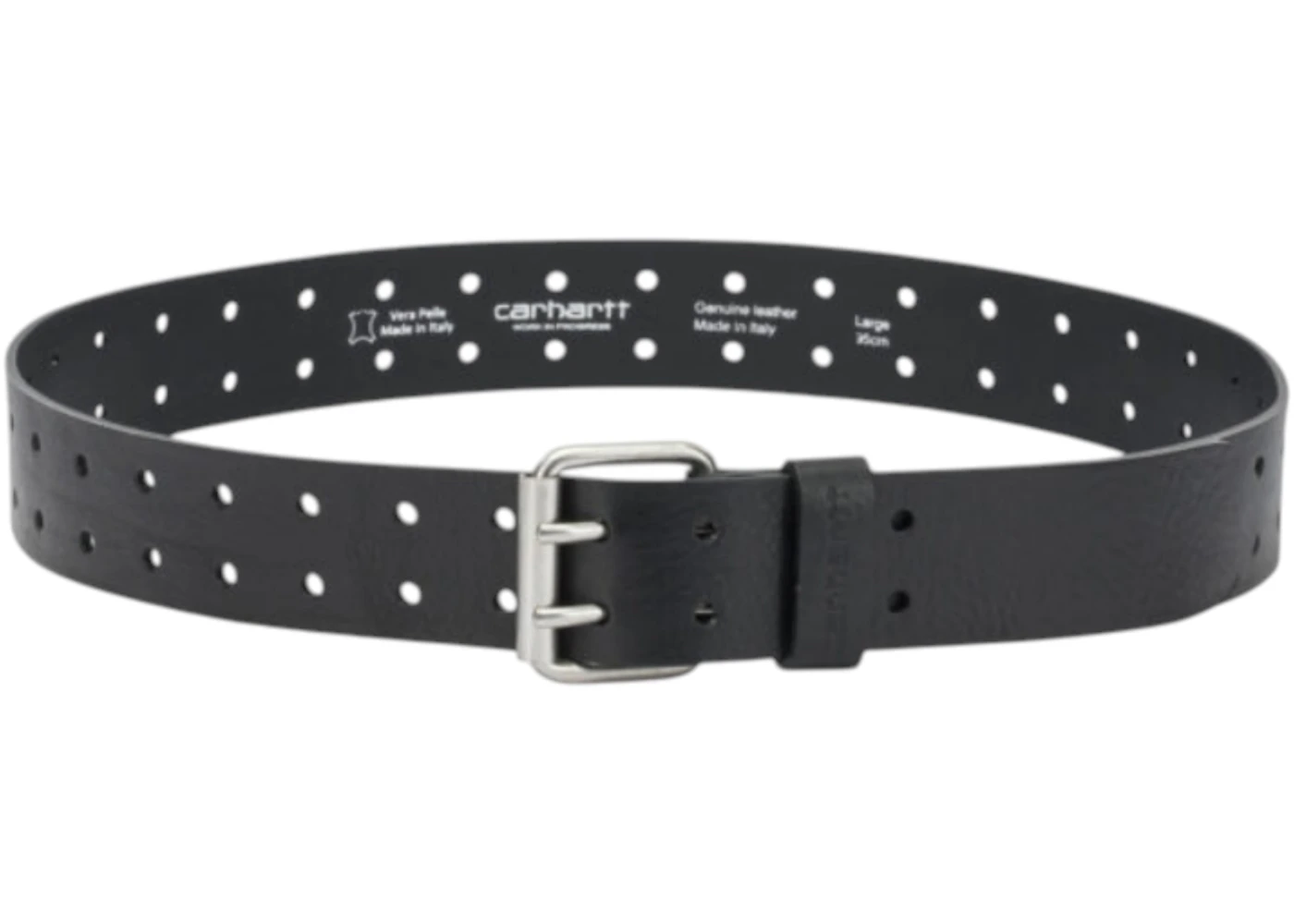 Carhartt WIP Double Script Leather Belt Black