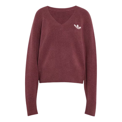 (WMNS) adidas Essentials Knit Sweatshirt Asia Sizing 'Burgundy'