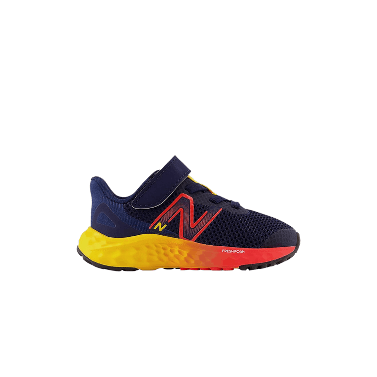 New Balance Fresh Foam Arishi v4 Bungee Lace Toddler Wide 'Navy Red Egg Yolk'