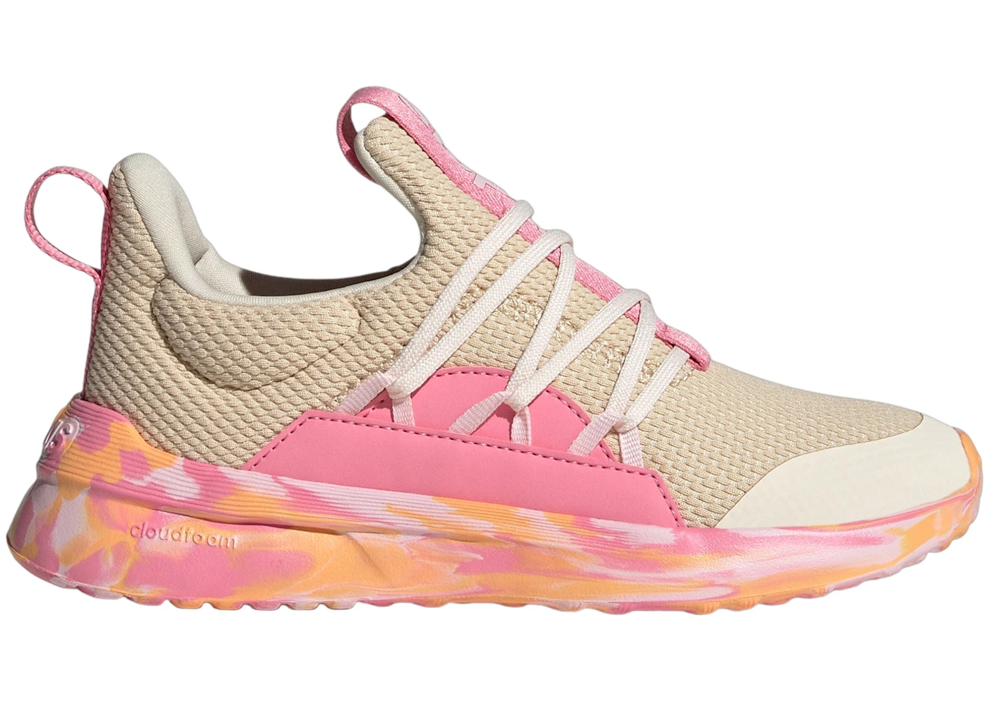 adidas Lite Racer Adapt 5.0 Wonder White Crystal Sand Bliss Pink (GS)