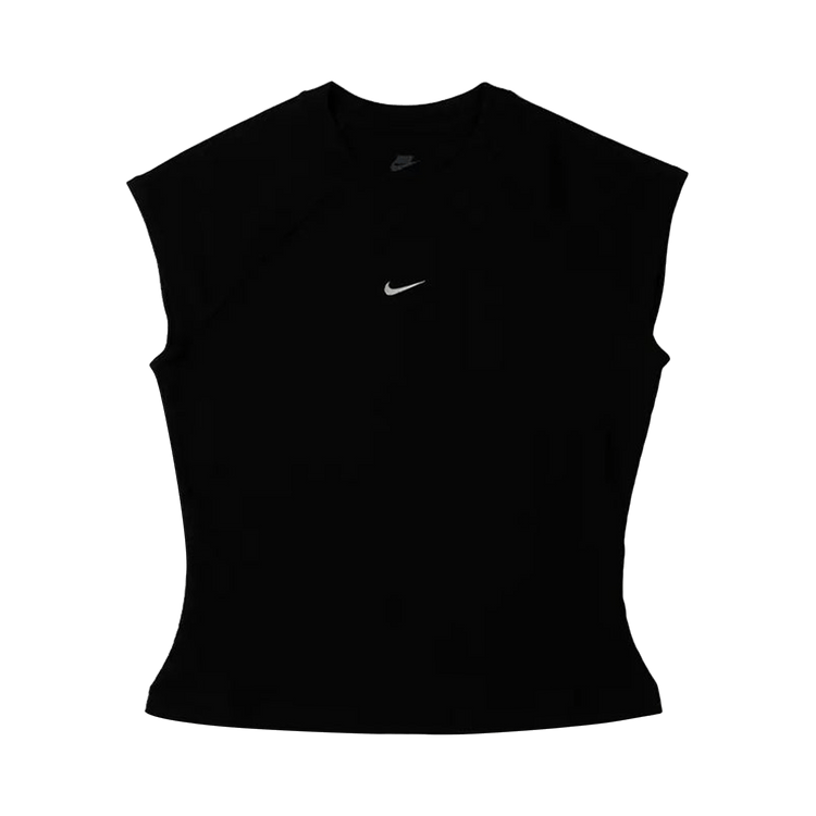 Nike NSW Chill Knit Tight Short-Sleeve Ribbed Top 'Black/Sail'