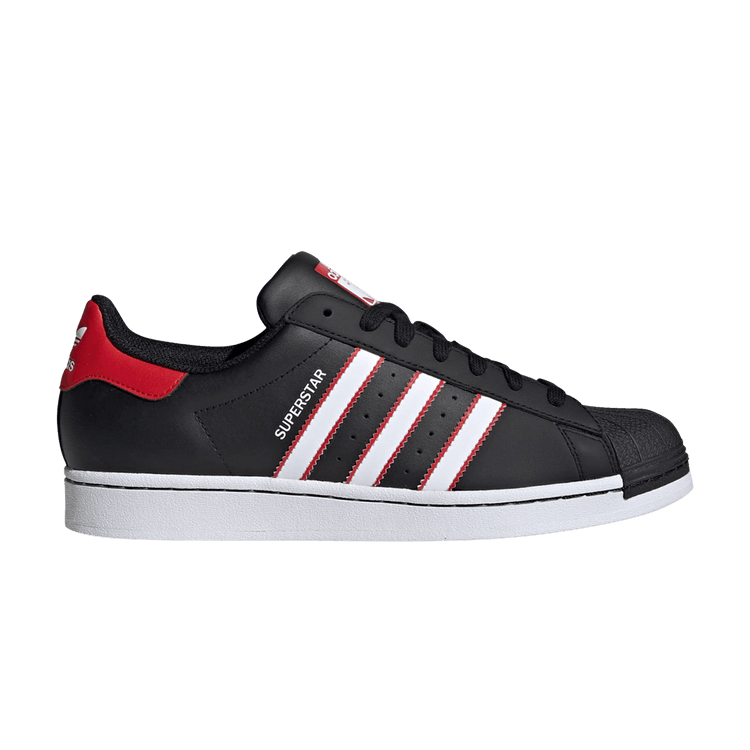 adidas Superstar 'Black White Scarlet'