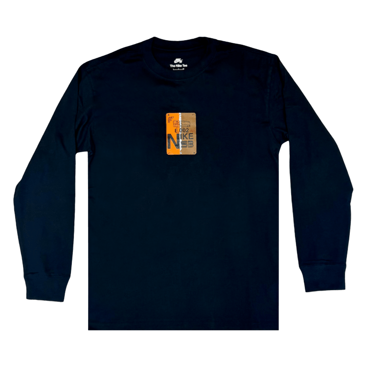 Nike Long-Sleeve Loose T-Shirt 'Black/Safety Orange'