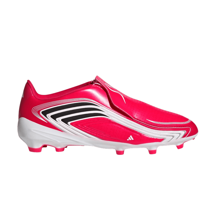 adidas F50 Messi League Laceless Firm Ground Soccer Cleats Kids 'Lucid Red Core Black Pure Ruby'