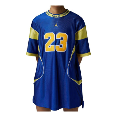 (WMNS) Air Jordan Brooklyn Brazil Jersey Dress 'Old Royal Yellow Pulse'
