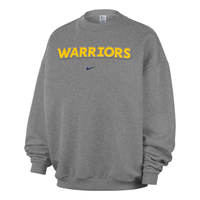 Nike Golden State Warriors Standard Issue Fleece Crew 'Dark Grey Heather Pale Ivory'