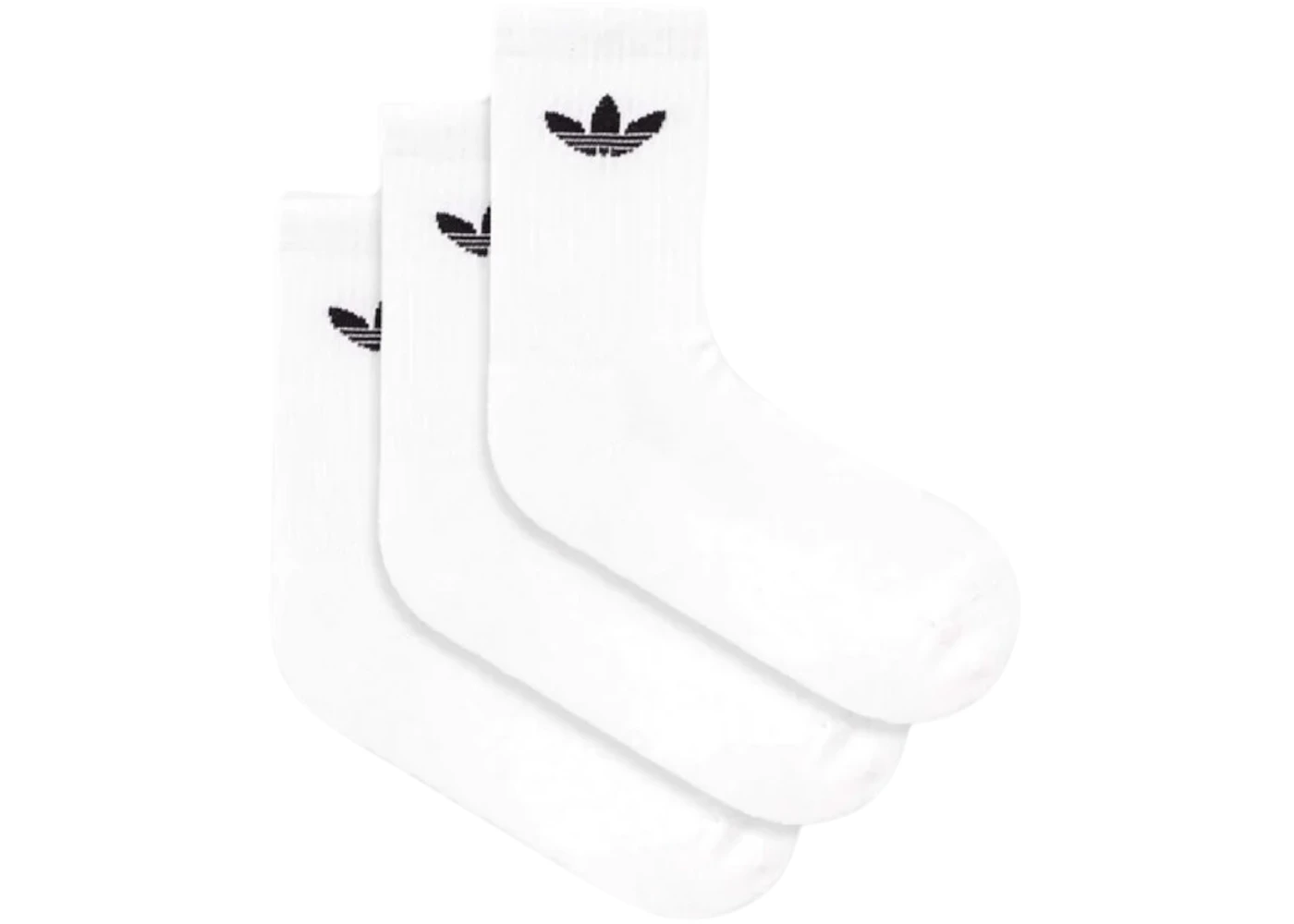 adidas Trefoil Crew Cushioned Socks (3 Pack) White