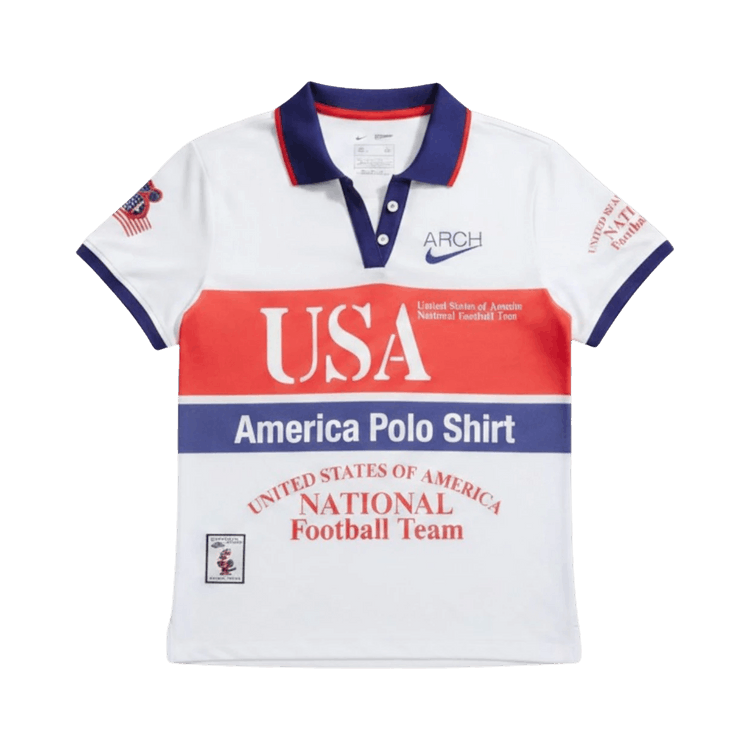 Nike Wmns Usa x V.A.A. Short-Sleeve Polo 'White/Challenge Red'