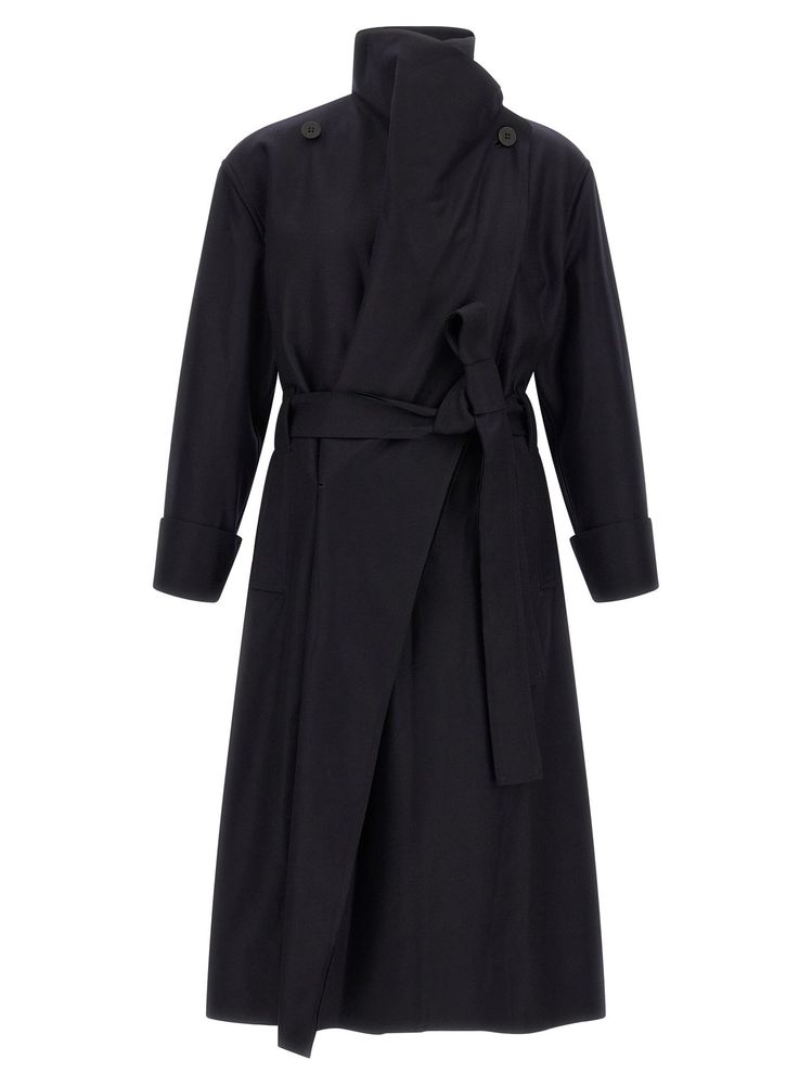 Issey Miyake Shell Asymmetric Trench Coat