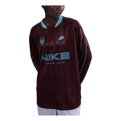 (WMNS) Nike Sportswear Long-Sleeve Jersey 'Burgundy Crush Baltic Blue'