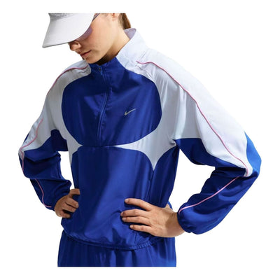 (WMNS) Nike Tempo Swoosh Dri-FIT 1 2-Zip Jacket 'Old Royal Football Grey Pink Rise'