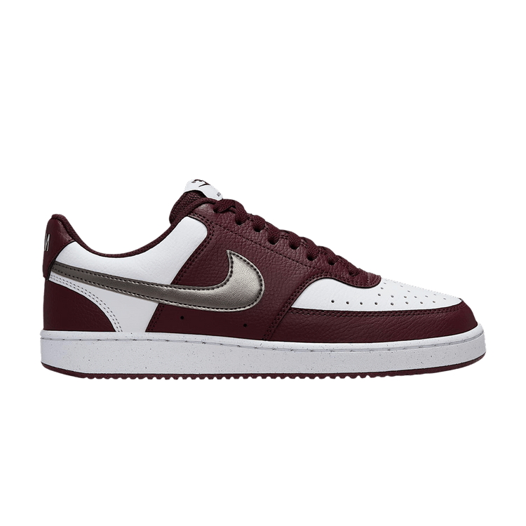 Nike Wmns Court Vision Low  'White/Burgundy Crush/Metallic Pewter'