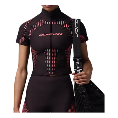 (WMNS) Jordan Sport Flightweight Dri-FIT Full-Zip Jacket 'Black Infrared 23 Clear'