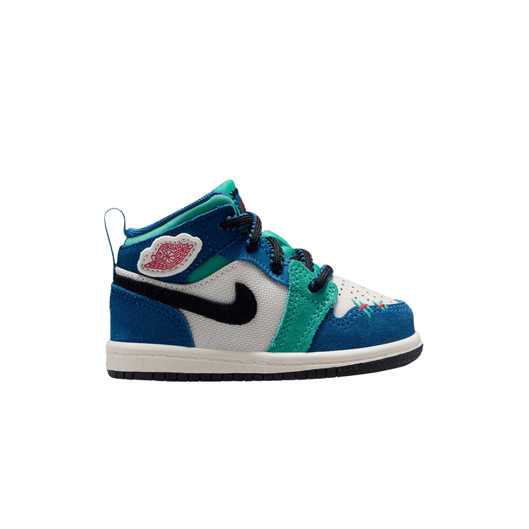 Nike Air Jordan 1 Mid SE TD 'True Blue Kinetic Green Red'