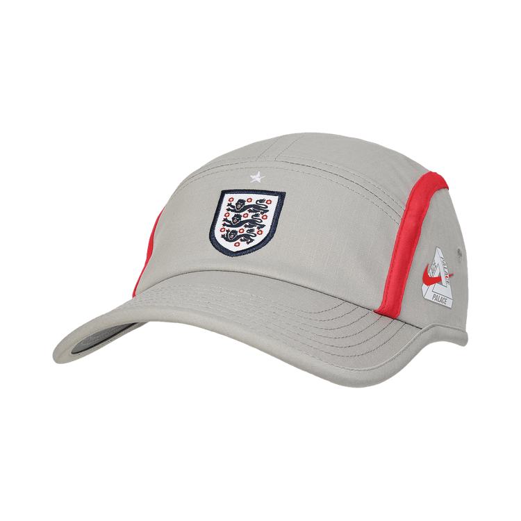 Palace x Nike England Unstructured Cap 'Pewter Grey/Cool Grey/Bright Crimson'