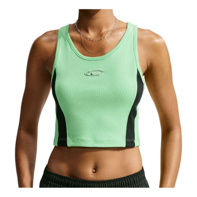 (WMNS) Nike Sportswear Tight Cropped Tank Top 'Illusion Green Black Metallic Silver'