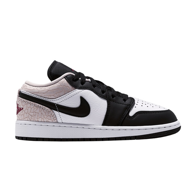 Air Jordan 1 Low SE GS 'Black White Light Orewood Brown Team Red'
