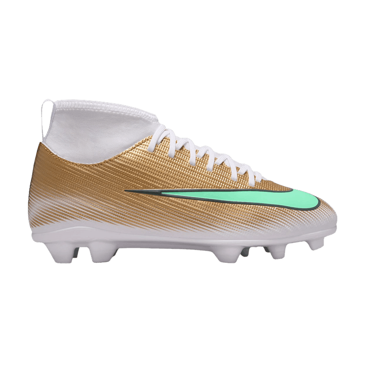 Kylian Mbappé x Nike Mercurial Superfly 11 Club FG MG GS 'Metallic Gold Green Glow'