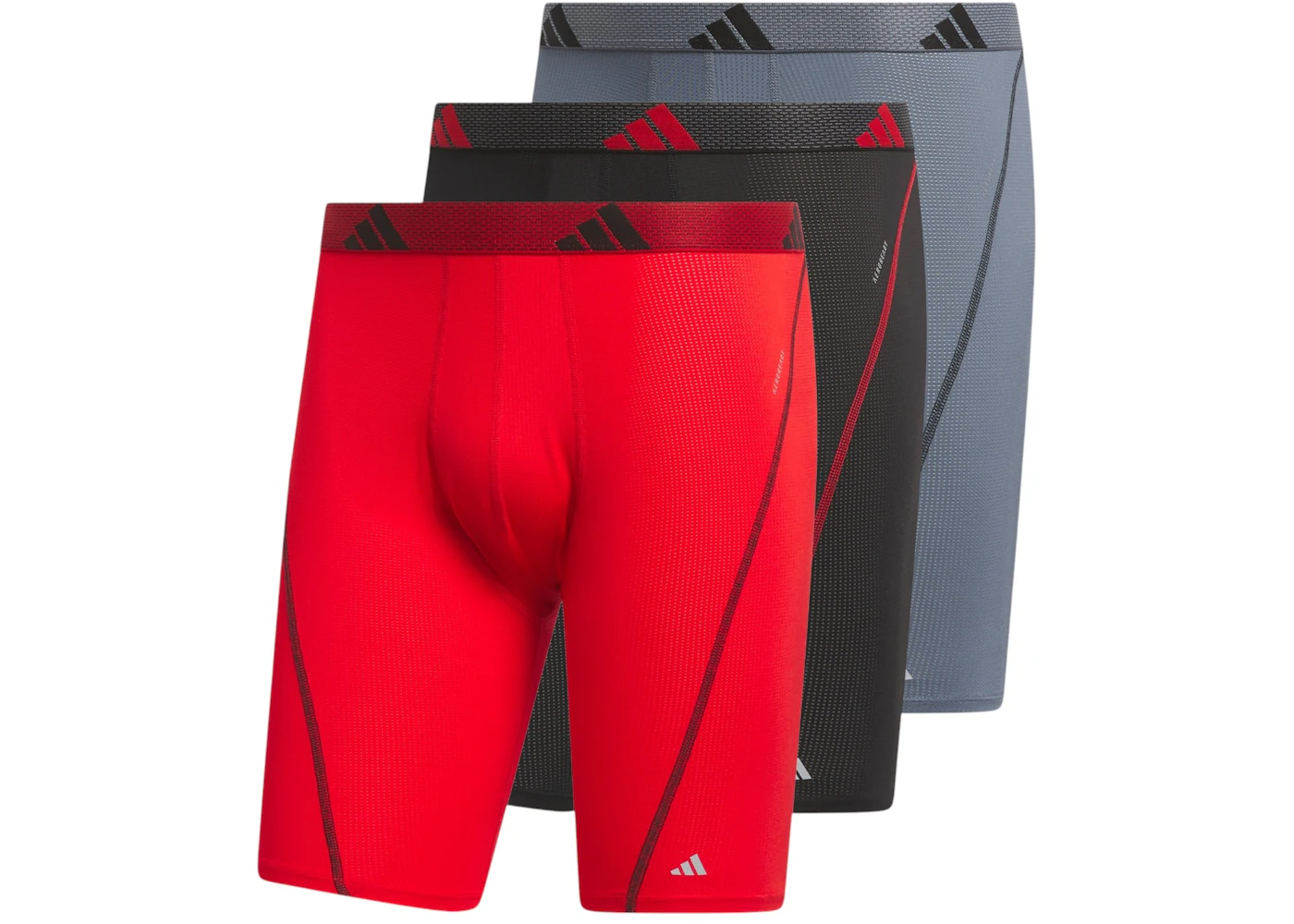 adidas Prf Msh 3Pk Long Boxer Brief Scarlet Black Onix