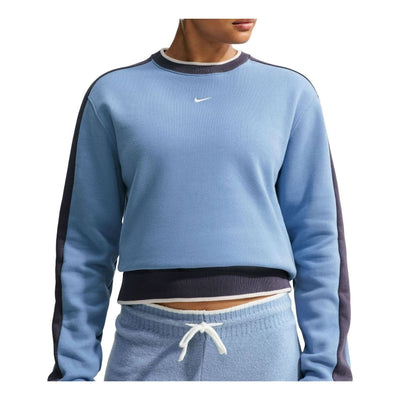(WMNS) Nike Studio Fleece Medium Weight Crew 'Work Blue Gridiron Sail'