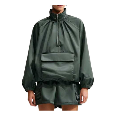 (WMNS) Nike Sportswear Satin 1/4-Zip Anorak 'Camo Green'