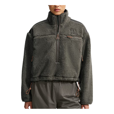 (WMNS) Nike x SKIMS Sherpa Oversized 3/4-Zip Jacket 'Boulder Obsidian'