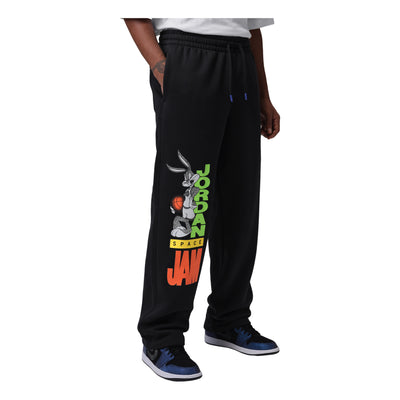 Air Jordan Brooklyn Space Jam Fleece Cuffed Pants 'Black'